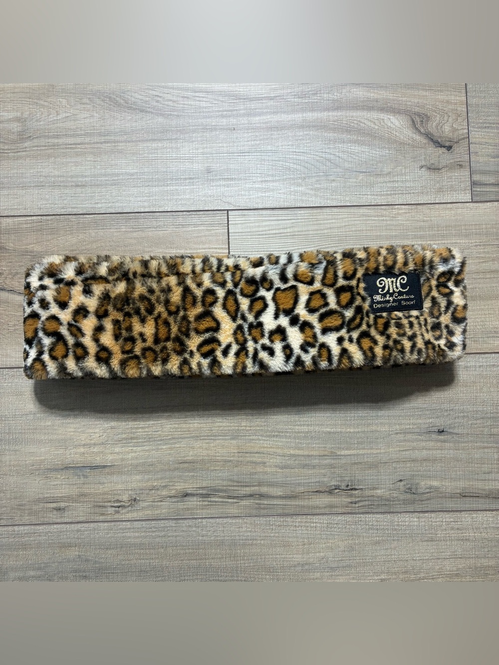 Minky Couture Womens Designer Leopard Print Scarf 72” Brown Black